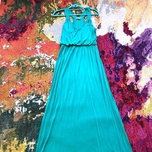 Teal green maxi dress!